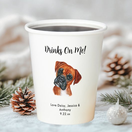 Gobelets En Papier Mariage de chien personnalisé