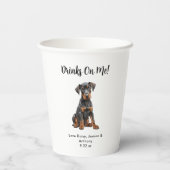 Gobelets En Papier Mariage de chien personnalisé (Verso)