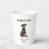 Gobelets En Papier Mariage de chien personnalisé (Recto)