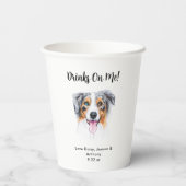 Gobelets En Papier Mariage de chien personnalisé (Verso)