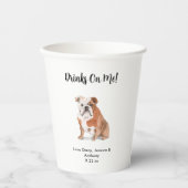Gobelets En Papier Mariage de chien personnalisé (Recto)