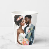 Gobelets En Papier Mariage de couple afro-américain (Verso)