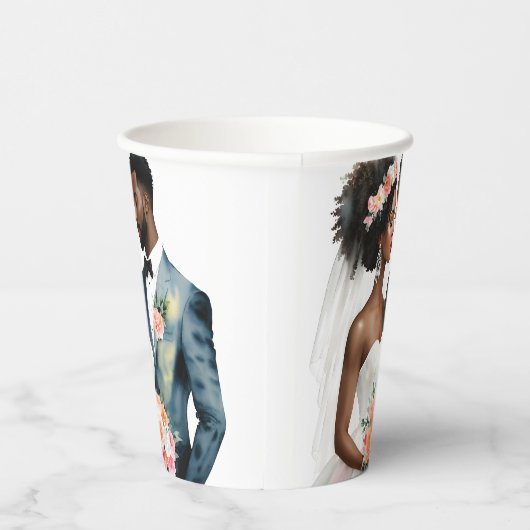 Gobelets En Papier Mariage de couple afro-américain (Droite)