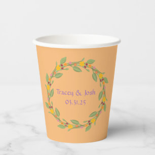 Gobelets En Papier Mariage de couronne personnalisable