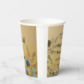 Gobelets En Papier Mariage de design floral clair et simple or (Droite)