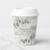 Gobelets En Papier mariage de feuillage en bois blanc eucalyptus (Verso)