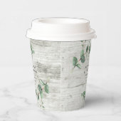 Gobelets En Papier mariage de feuillage en bois blanc eucalyptus (Droite)