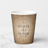 Gobelets En Papier Mariage de la grange de bois rustique (Recto)