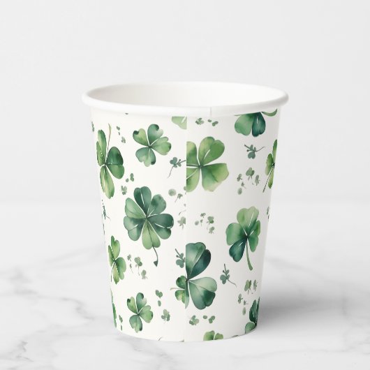 Gobelets En Papier Mariage de la Saint-Patrick avec Trèfle Vert  (Droite)