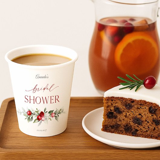 Gobelets En Papier Mariage de l'Hiver aux Baies