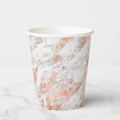 Gobelets En Papier Mariage de Marbre blanc rose Gold Glitz (Verso)