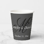 Gobelets En Papier Mariage de monogramme de calligraphie attirant (Recto)