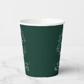 Gobelets En Papier Mariage de monogramme vert émeraude moderne (Gauche)