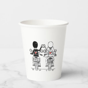 Gobelets En Papier Mariage de Motards de Moto