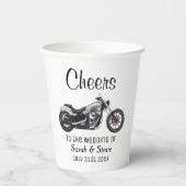 Gobelets En Papier Mariage de motocyclette Date Merci Cool (Recto)