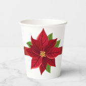 Gobelets En Papier Mariage de Noël Poinsettia (Verso)