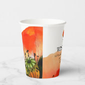 Gobelets En Papier Mariage de peinture à l'aquarelle de la fleur de p (Droite)