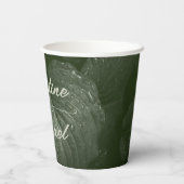 Gobelets En Papier Mariage de printemps à la feuille verte (Verso)