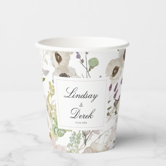 Gobelets En Papier Mariage de printemps moderne (Recto)