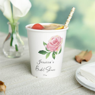 Gobelets En Papier Mariage de Rose