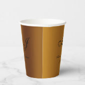 Gobelets En Papier Mariage de script Monogramme Noir Or Luxe (Droite)