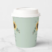 Gobelets En Papier Mariage de tournesol floral Eucalyptus (Gauche)