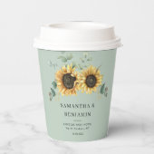 Gobelets En Papier Mariage de tournesol floral Eucalyptus (Verso)