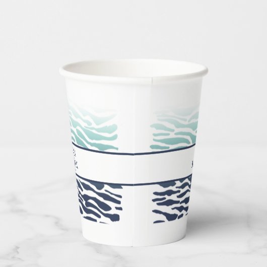 Gobelets En Papier Mariage de vague bleue ID836 (Droite)