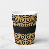 Gobelets En Papier Mariage de ventilateur Gold et Black Art Déco (Verso)