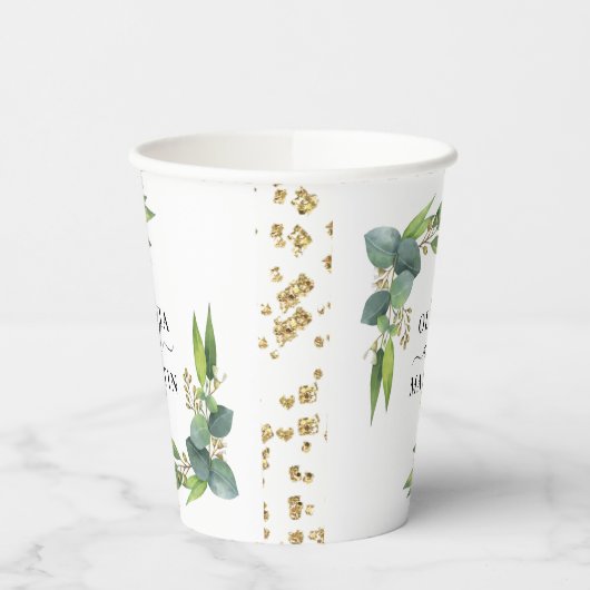Gobelets En Papier Mariage de verdure Eucalyptus (Gauche)