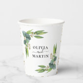 Gobelets En Papier Mariage de verdure Eucalyptus (Recto)