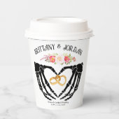 Gobelets En Papier Mariage des mains de squelette gothique clair (Recto)