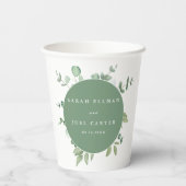 Gobelets En Papier Mariage d'eucalyptus (Verso)