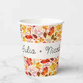 Gobelets En Papier Mariage d'hibiscus tropicaux d'Orange brulé (Gauche)