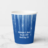 Gobelets En Papier Mariage d'hiver Icicles Bleus (Verso)