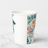 Gobelets En Papier Mariage diamant Turquoise et Pêche Rose (Droite)