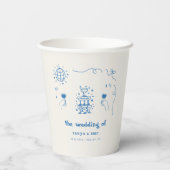 Gobelets En Papier Mariage Disco Français Champagne Dessin À La Main (Verso)