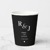 Gobelets En Papier Mariage Élégance Moderne Monogramme Personnalisé  (Recto)