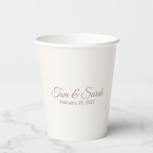 Gobelets En Papier Mariage élégant (Verso)