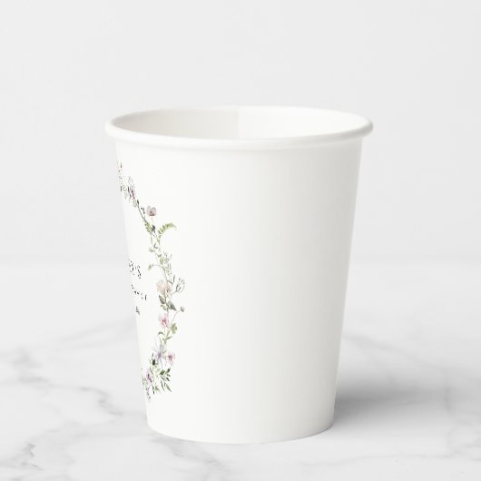 Gobelets En Papier Mariage élégant avec thème floral violet (Gauche)