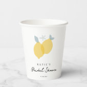 Gobelets En Papier Mariage Élégant Citron Citrus Pastel Moderne  (Verso)