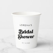 Gobelets En Papier Mariage élégant rétro noir et blanc (Recto)