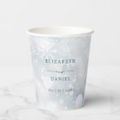 Gobelets En Papier Mariage enneigé de conte d'hiver (Verso)