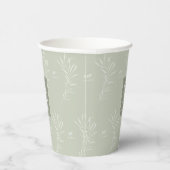 Gobelets En Papier Mariage Eucalyptus Motif Green ID901 (Droite)