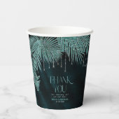 Gobelets En Papier Mariage feuille de joaillerie ID Turquoise830 (Verso)