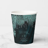 Gobelets En Papier Mariage feuille de joaillerie ID Turquoise830 (Recto)