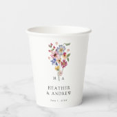 Gobelets En Papier Mariage fleur sauvage (Verso)