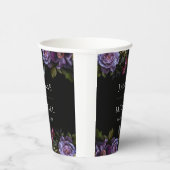 Gobelets En Papier Mariage Fleuris Pourpre Gothique Sombre (Droite)