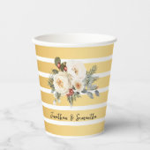 Gobelets en papier mariage Fleurs Blanches d'Hiver (Recto)