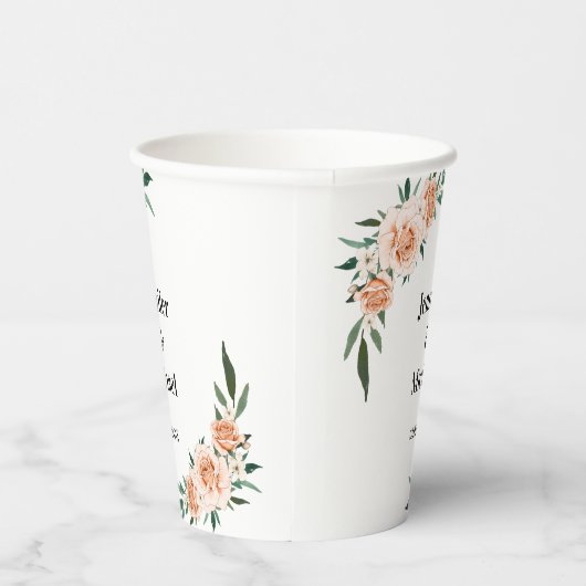 Gobelets En Papier Mariage Fleurs spécifiques au client (Droite)